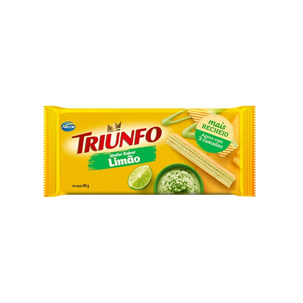 Biscoito Wafer Recheio Limão Triunfo Pacote 105g