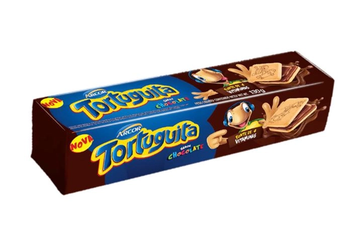 Biscoito Recheio Chocolate Tortuguita Pacote 130g