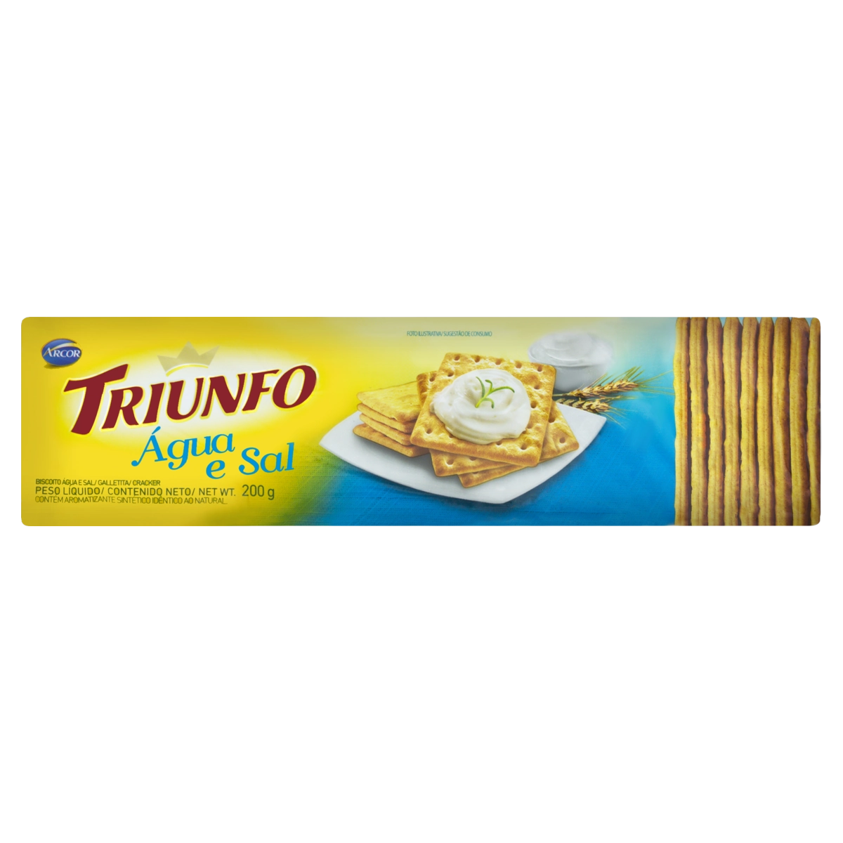 Biscoito água E Sal Arcor Triunfo Pacote 200g