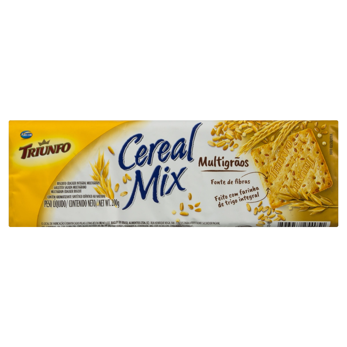 Biscoito Cracker Integral Multigrãos Triunfo Pacote 200g