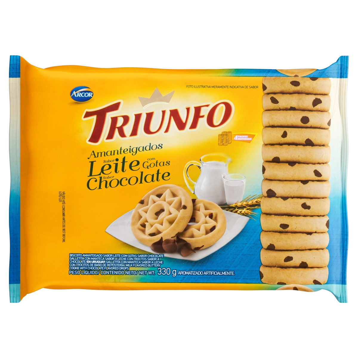 Biscoitos Triunfo Amanteigados Com Gotas Chocolate