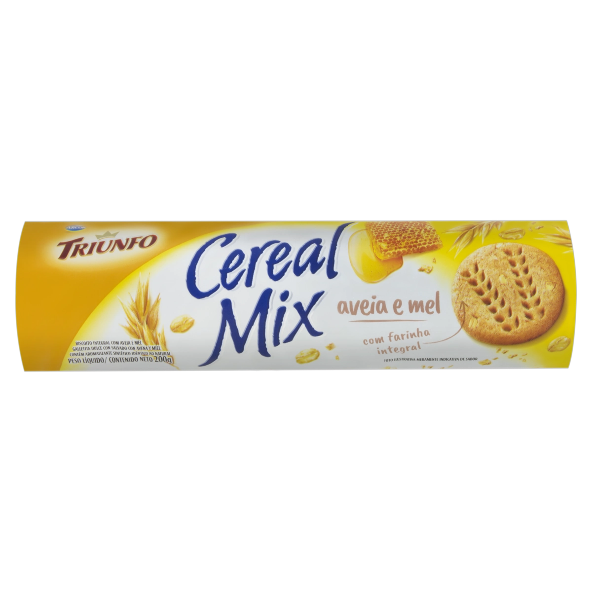 Biscoito Integral Aveia E Mel Arcor Triunfo Cereal Mix Pacote 200g