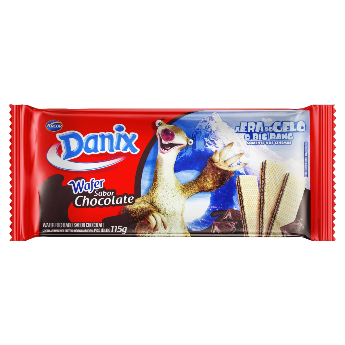 Biscoito Wafer Recheio Chocolate Danix Pacote 115g