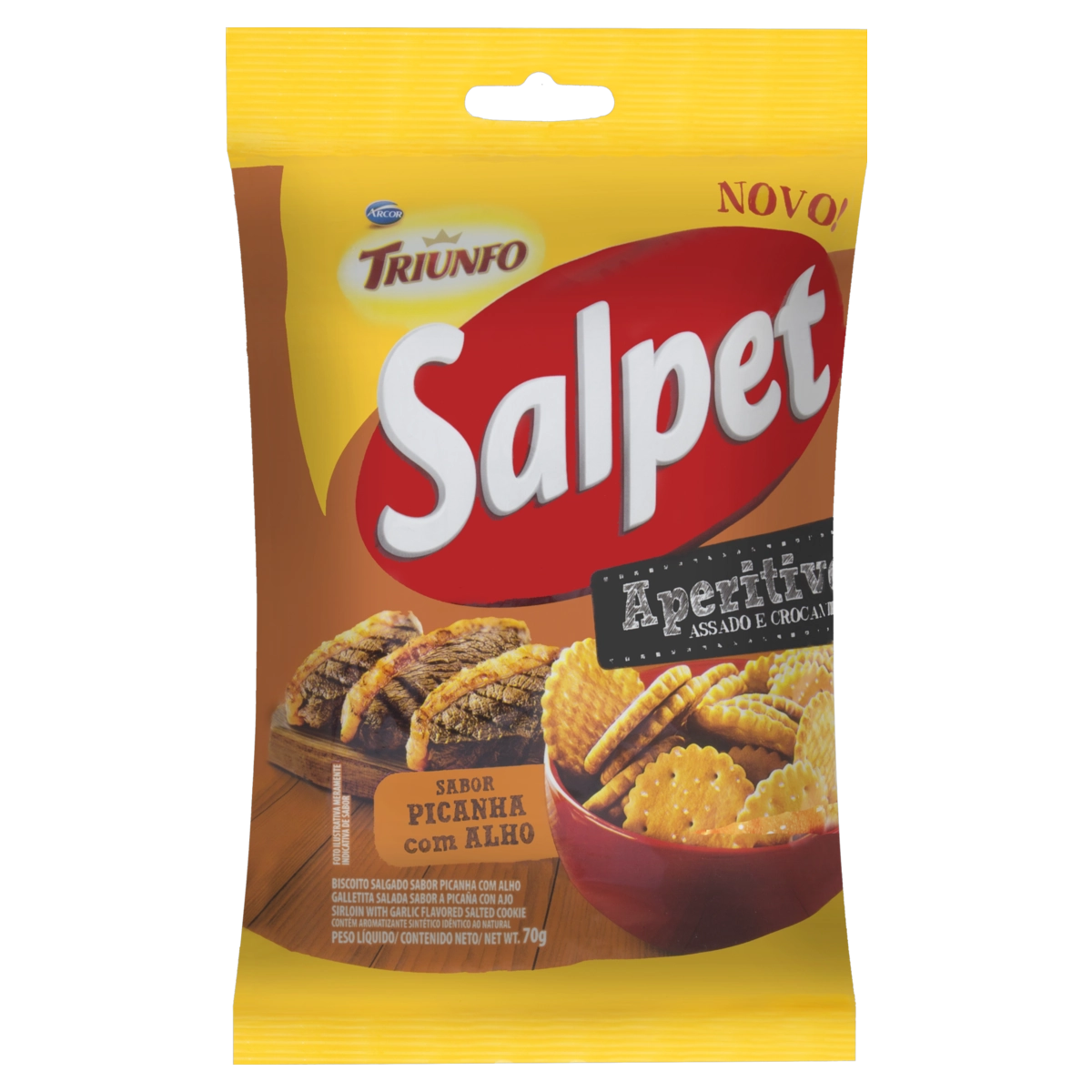 Biscoito Picanha Com Alho Arcor Triunfo Salpet Pacote 70g