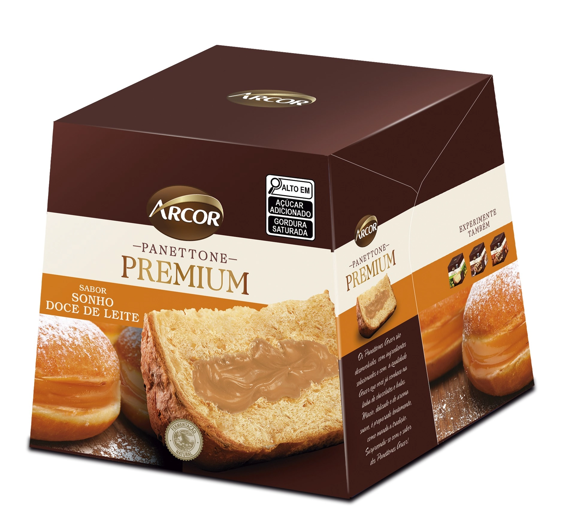 Panettone Sonho Recheio Doce De Leite Arcor Premium Caixa 530g