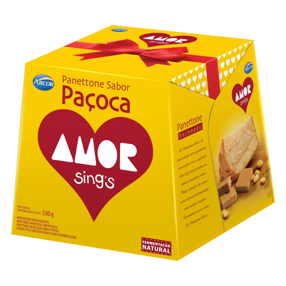 Panettone Recheio Paçoca Amor Sings Arcor Caixa 530g