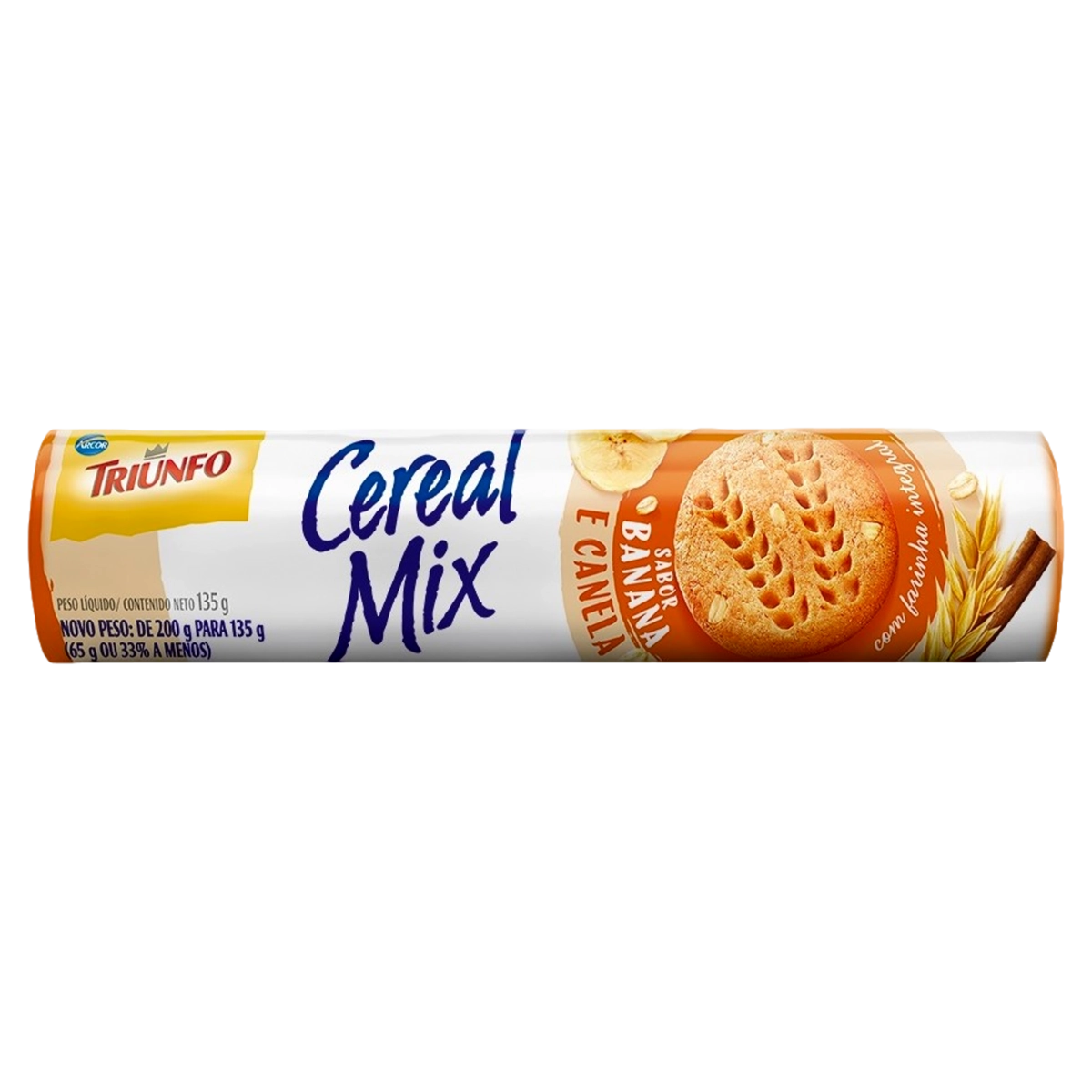 Biscoito Banana E Canela Triunfo Cereal Mix Pacote 135g