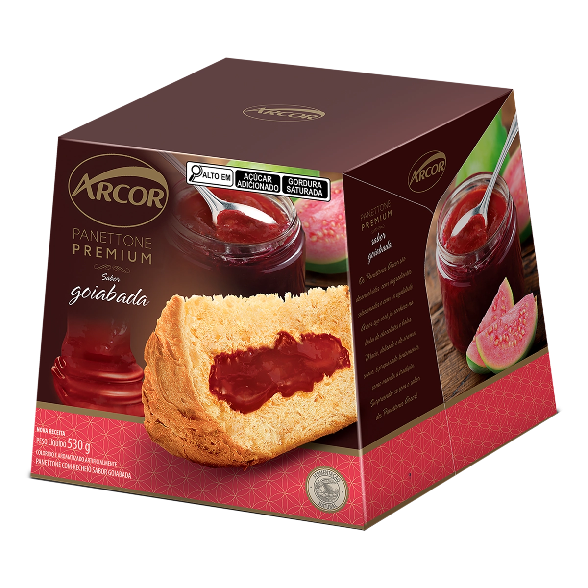 Panettone Recheio Goiabada Arcor Premium Caixa 530g