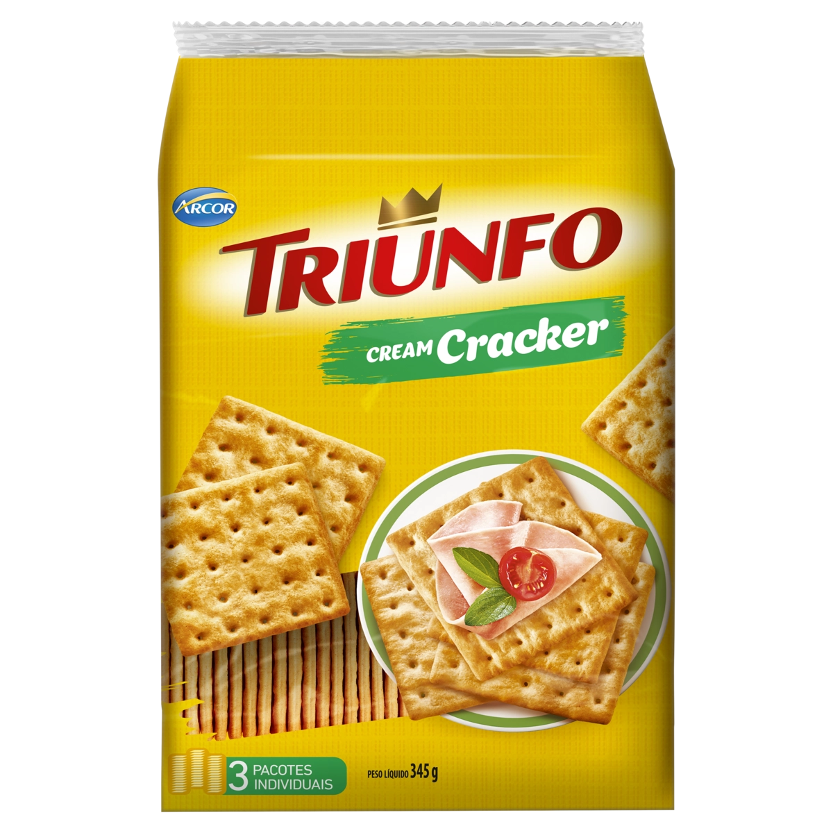 Biscoito Cream Cracker Triunfo Pacote 345g