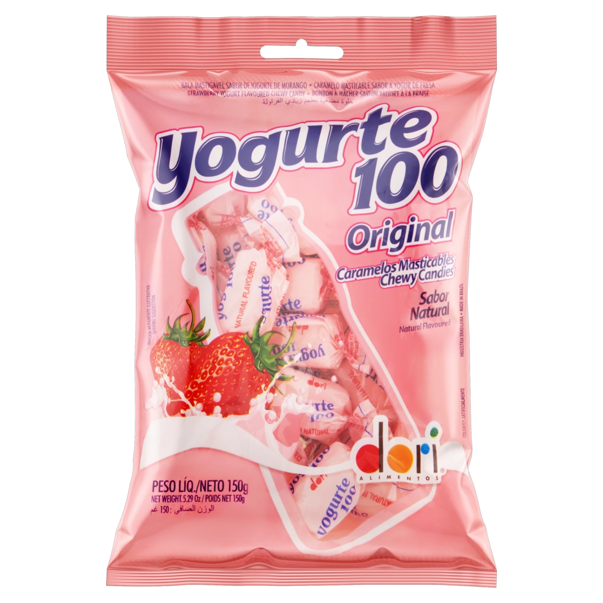 Bala Iogurte De Morango Original Yogurte 100 Pacote 150g