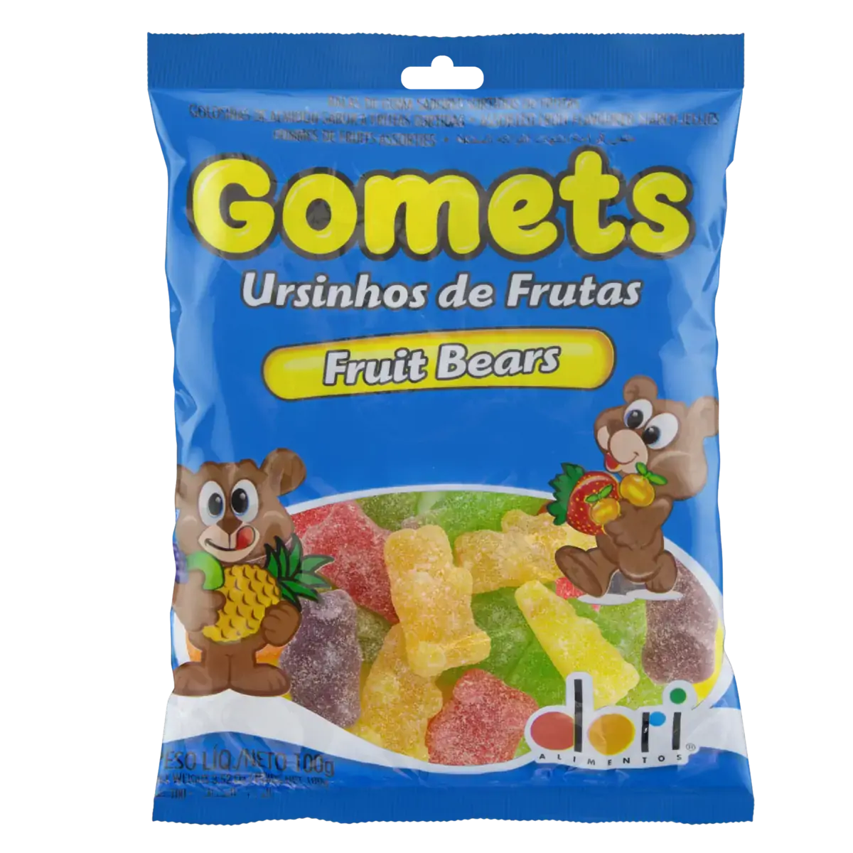 Bala De Goma Frutas Sortidas Fruit Bears Dori Gomets Pacote 100g