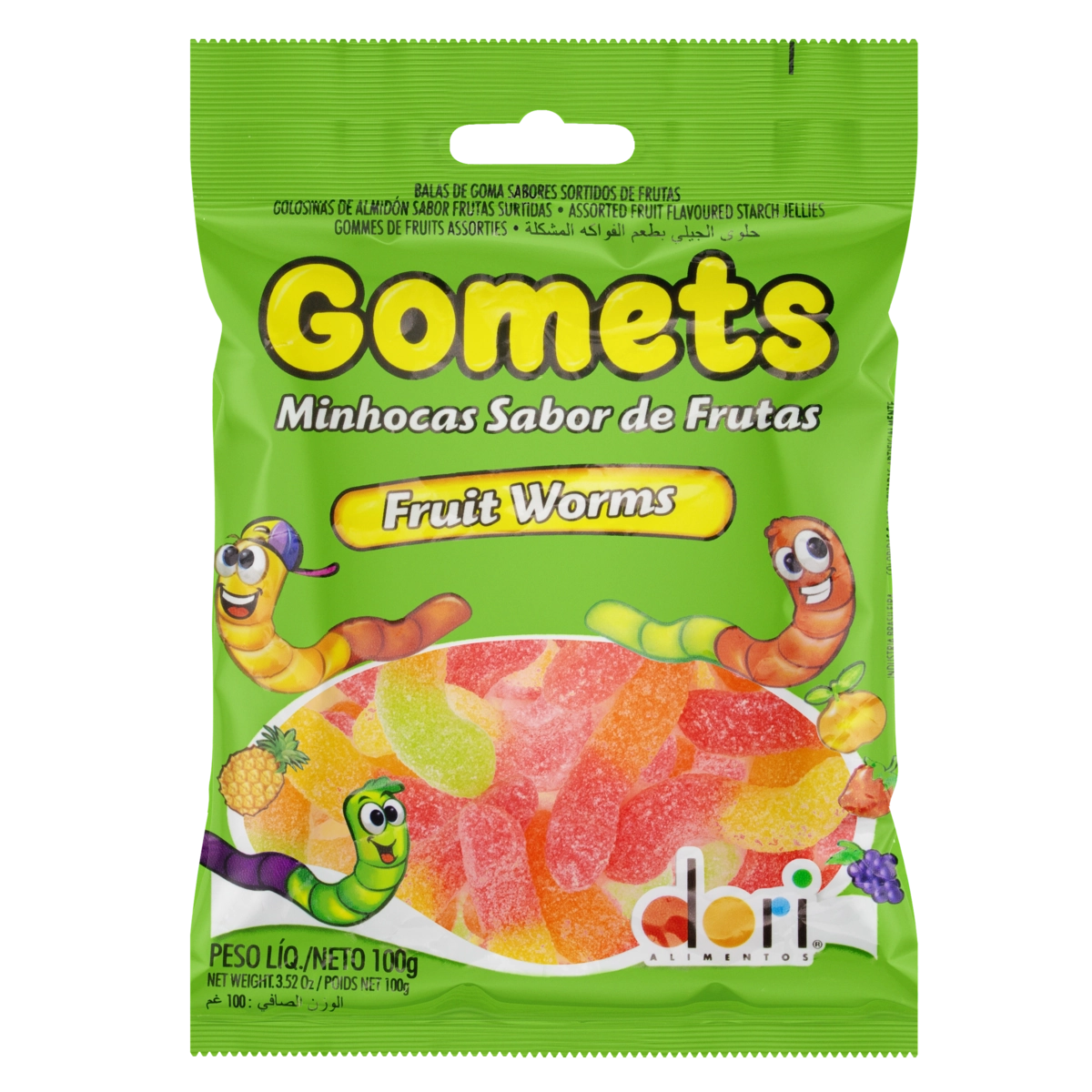 Gomets Minhocas Frutas Dori