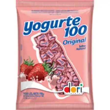 Bala Iogurte De Morango Original Yogurte 100 Pacote 600g