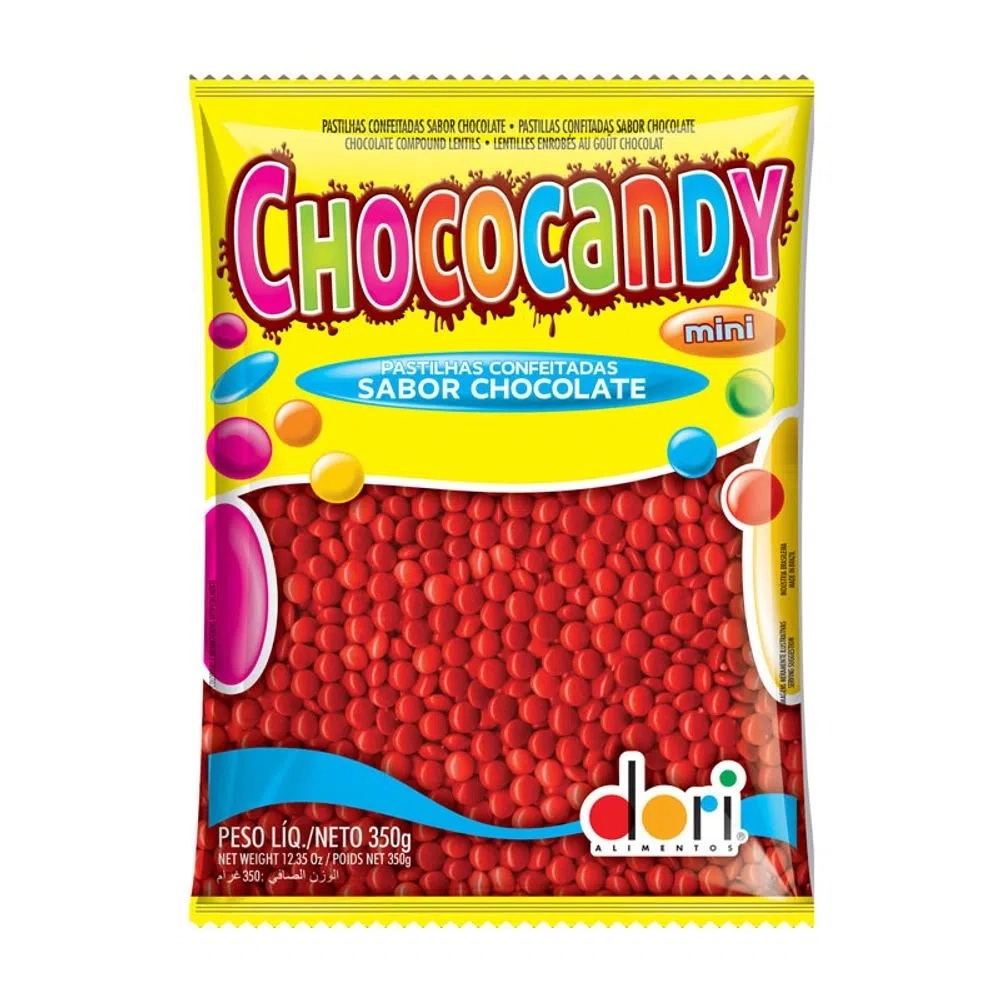 Confeito Chococandy 350g Vermelho