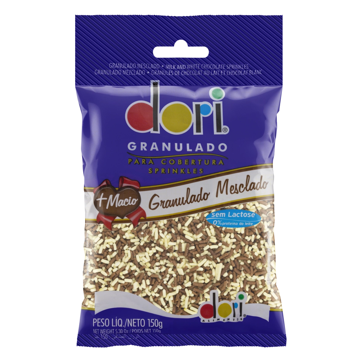 Confeito Granulado Mesclado Zero Lactose Dori Pacote 150g