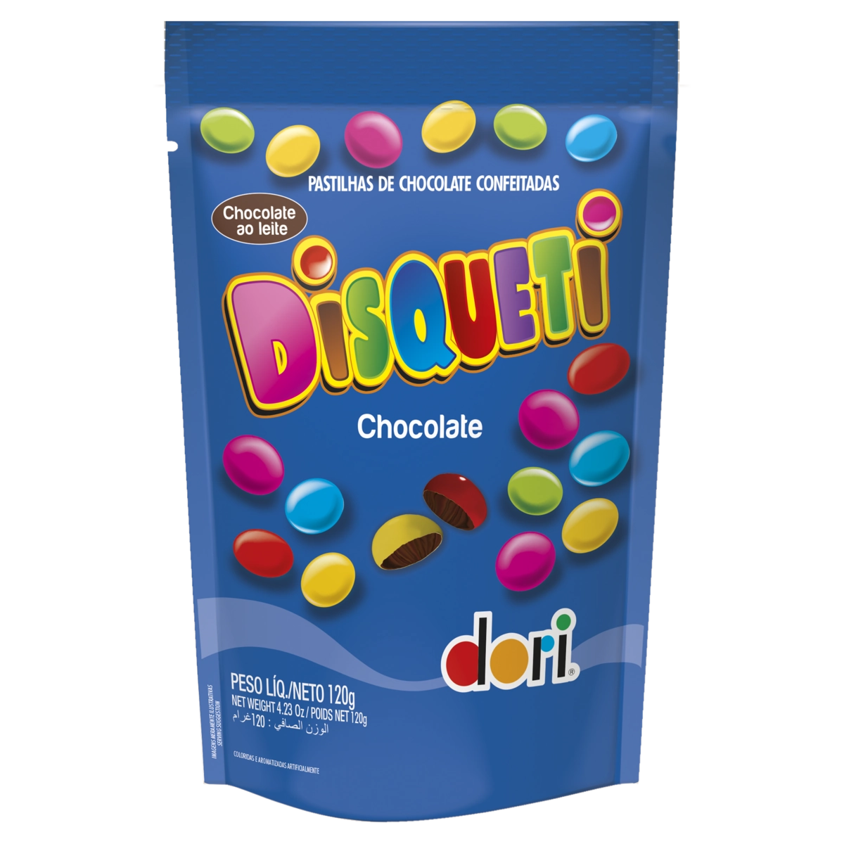 Pastilha De Chocolate Ao Leite Dori Disqueti Sachê 120g