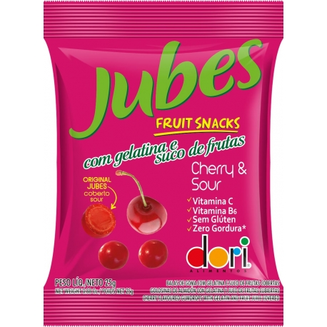 Bala Gelatina Jubes Cherry Rosa 25g