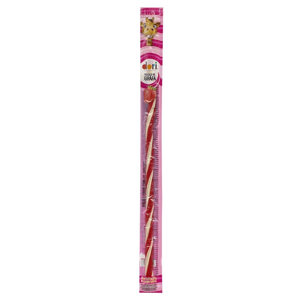 Bala Regaliz Morango E Creme Pescoço De Girafa Dori Caixa 900g 30 Unidades