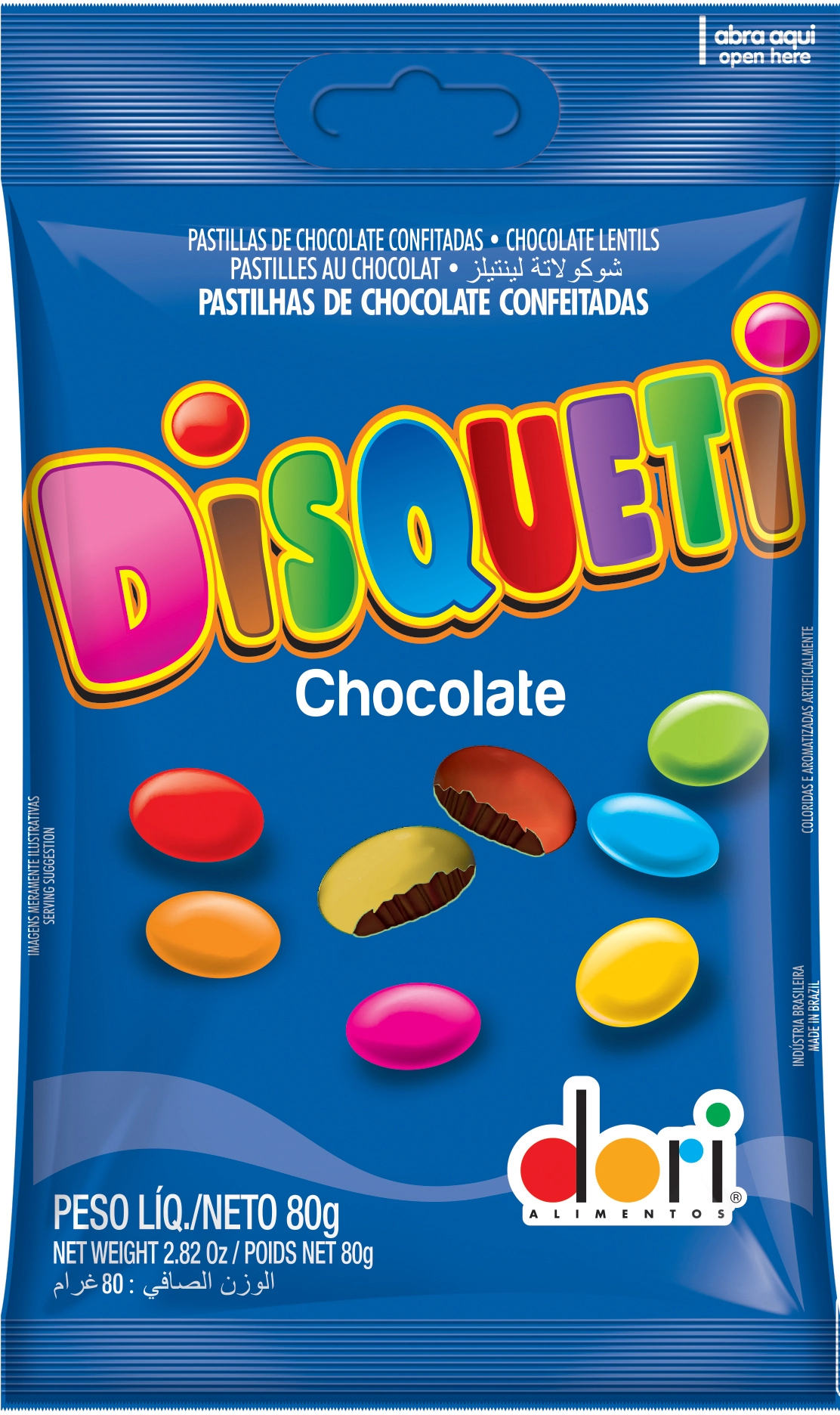Confeito Dori Disqueti 60g Chocolate Dp 16
