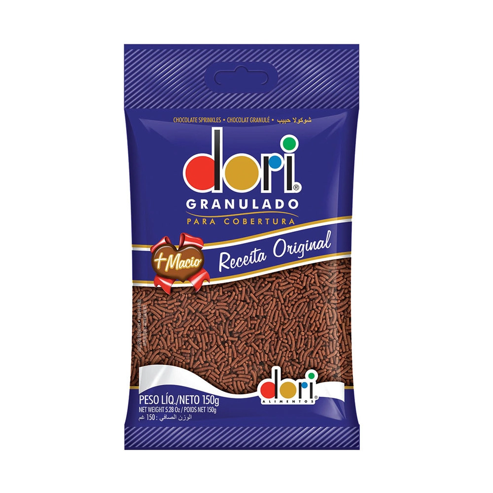 Confeito Granulado Chocolate Dori Pacote 120g