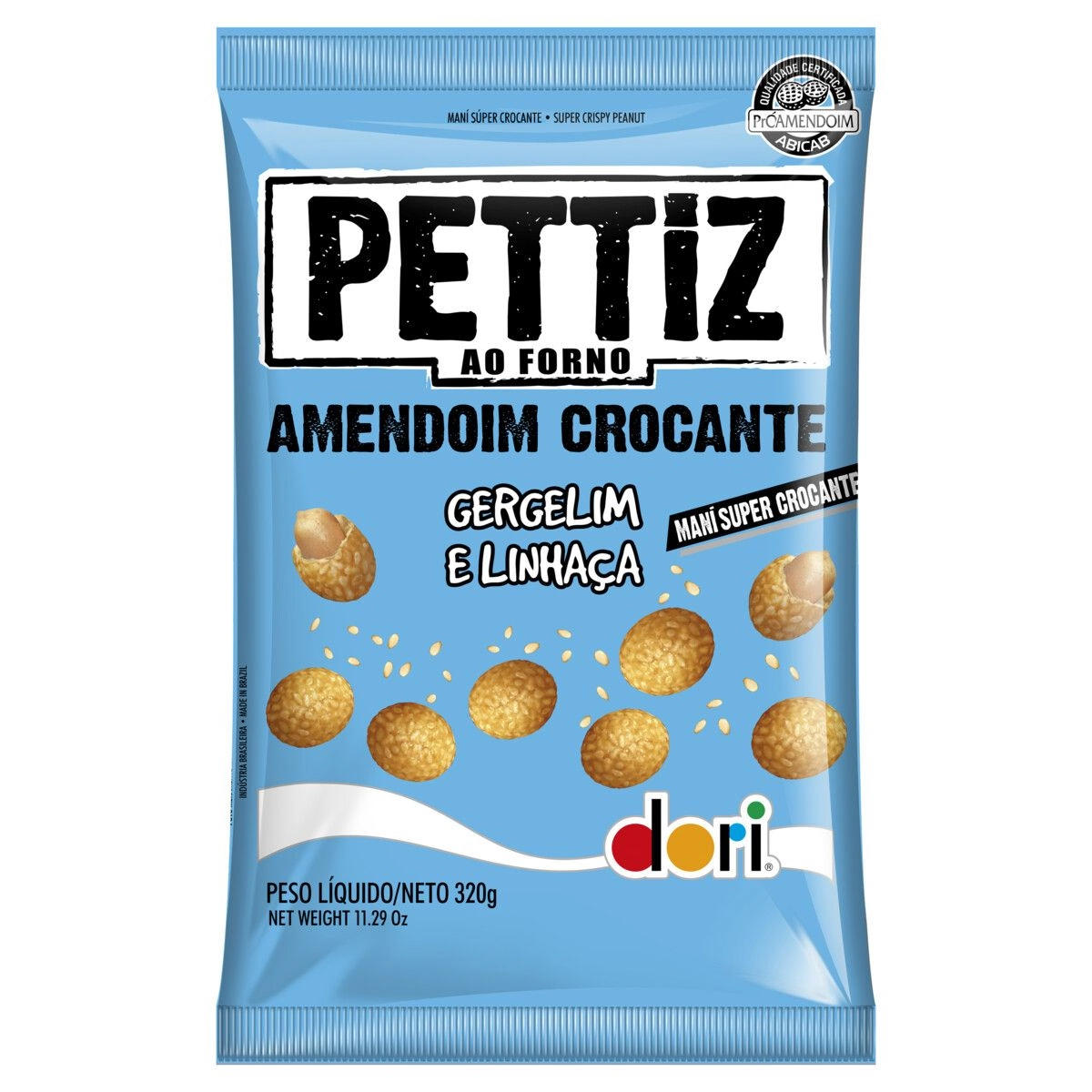 Amendoim Crocante Gergelim E Linhaça Dori Pettiz Pacote 320g