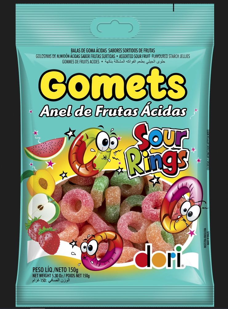 Bala Dori Gomets Aneis Acidos 150g
