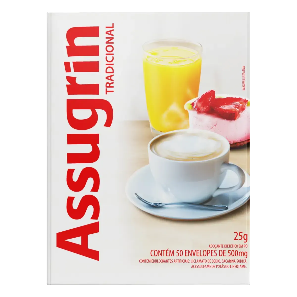 Adoçante Em Pó Tradicional Assugrin Caixa 25g 50 Unidades