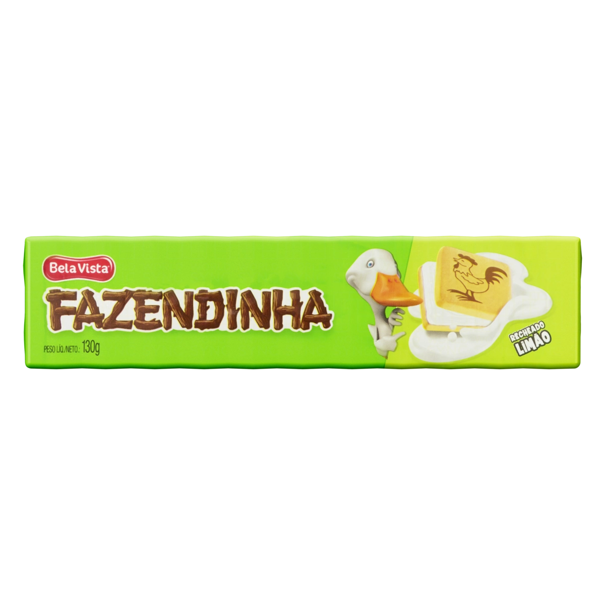 Biscoito Leite Recheio Limão Bela Vista Fazendinha Pacote 130g