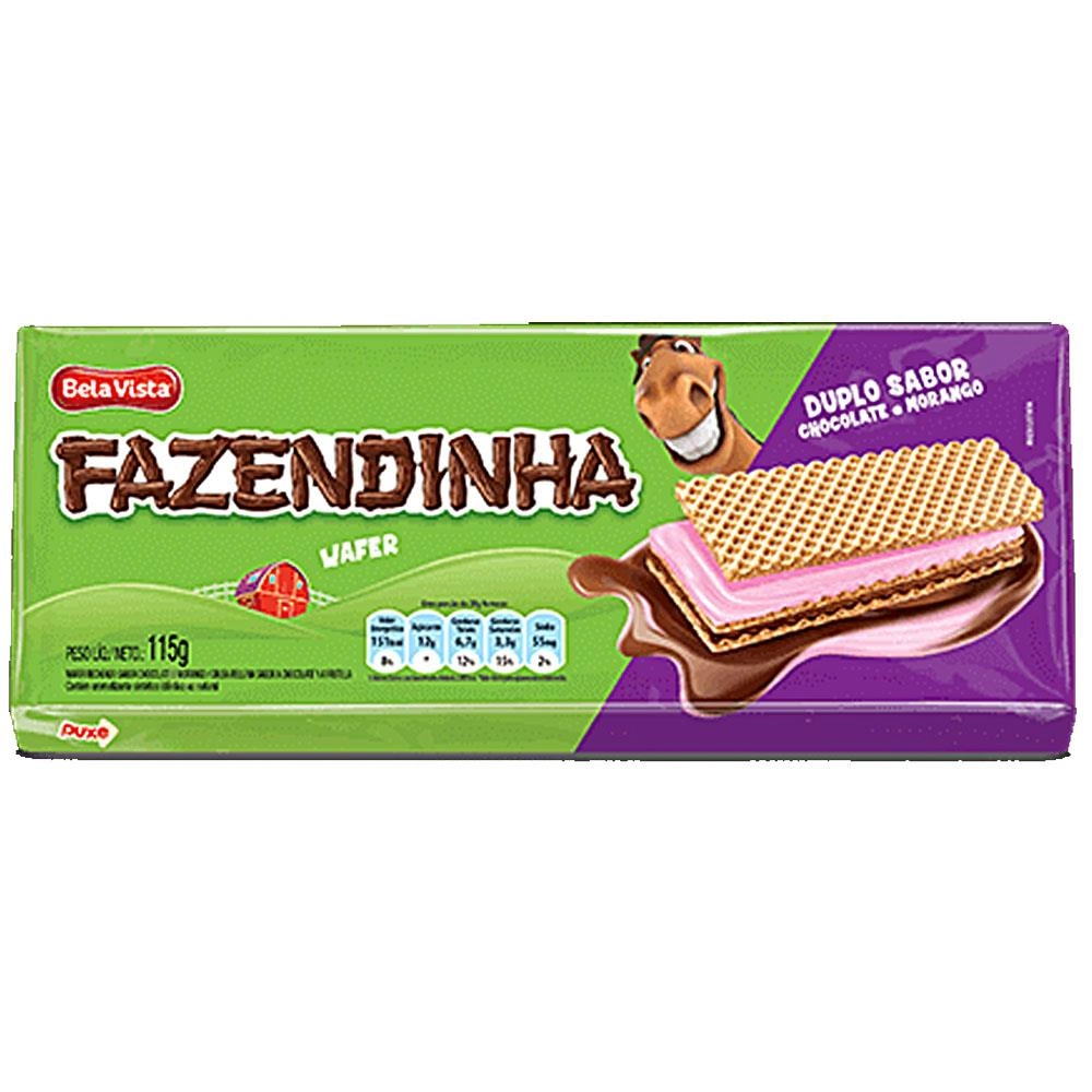 Biscoito Fazendinha 115g Wafer Chocolate/morango