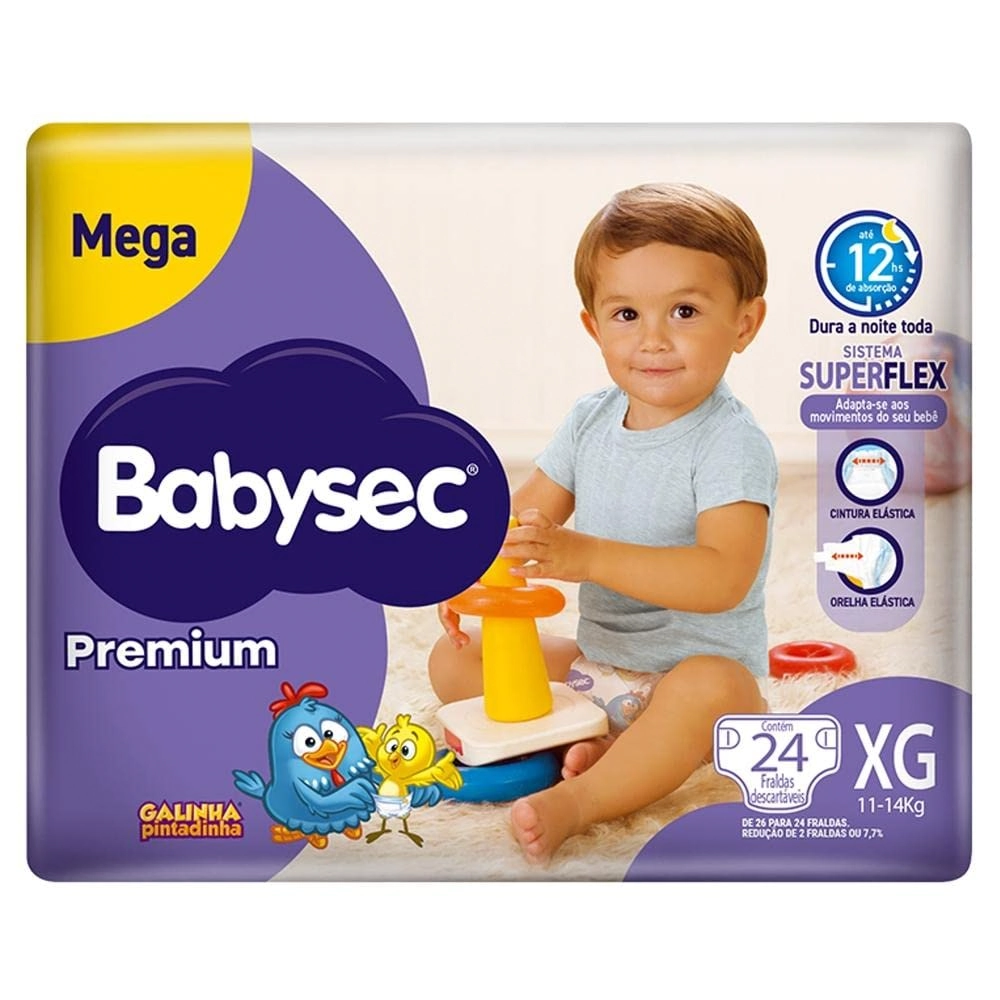 Fralda Babysec Premium Mega Xg C/26