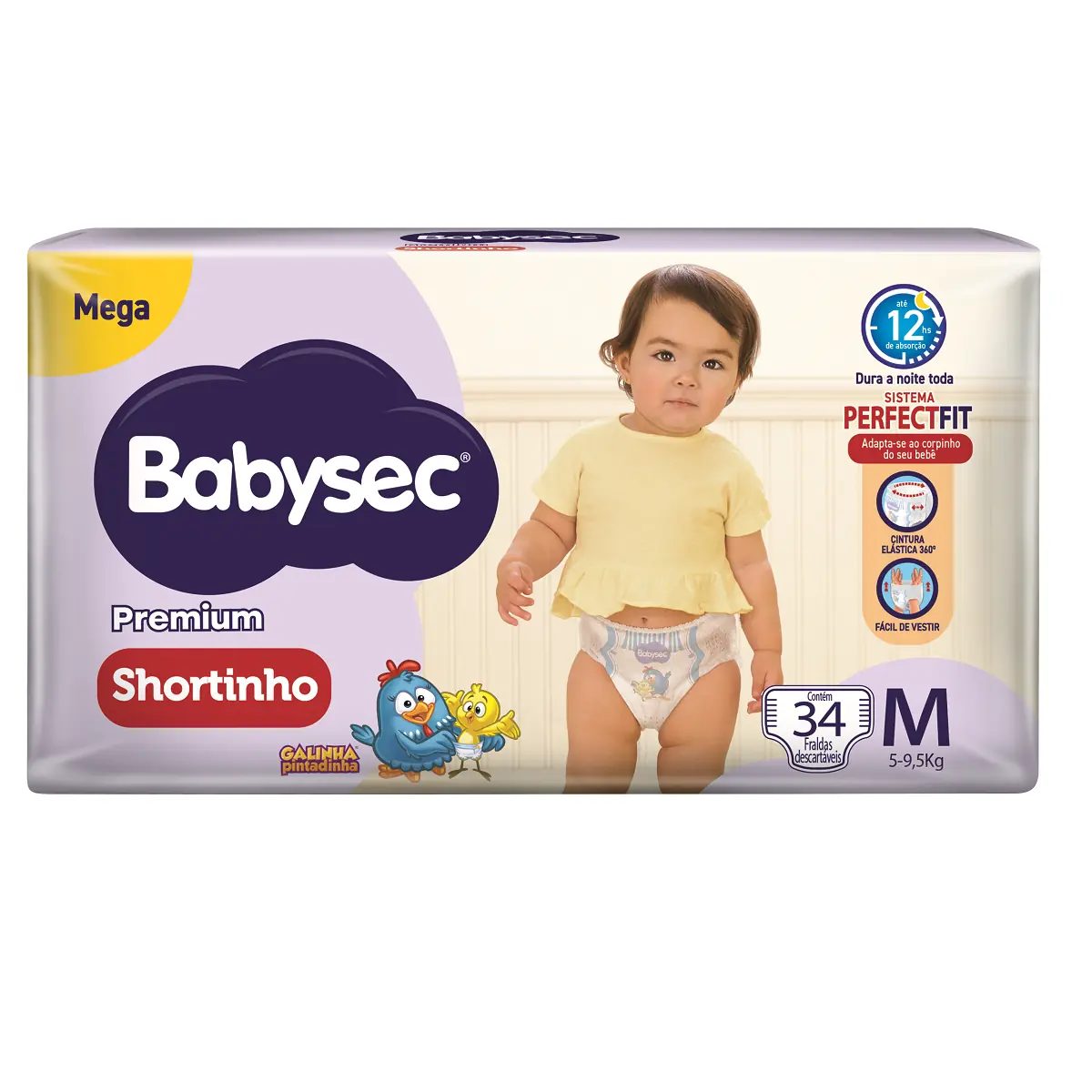 Fralda Babysec Shortinho Mega M 6x34 Un