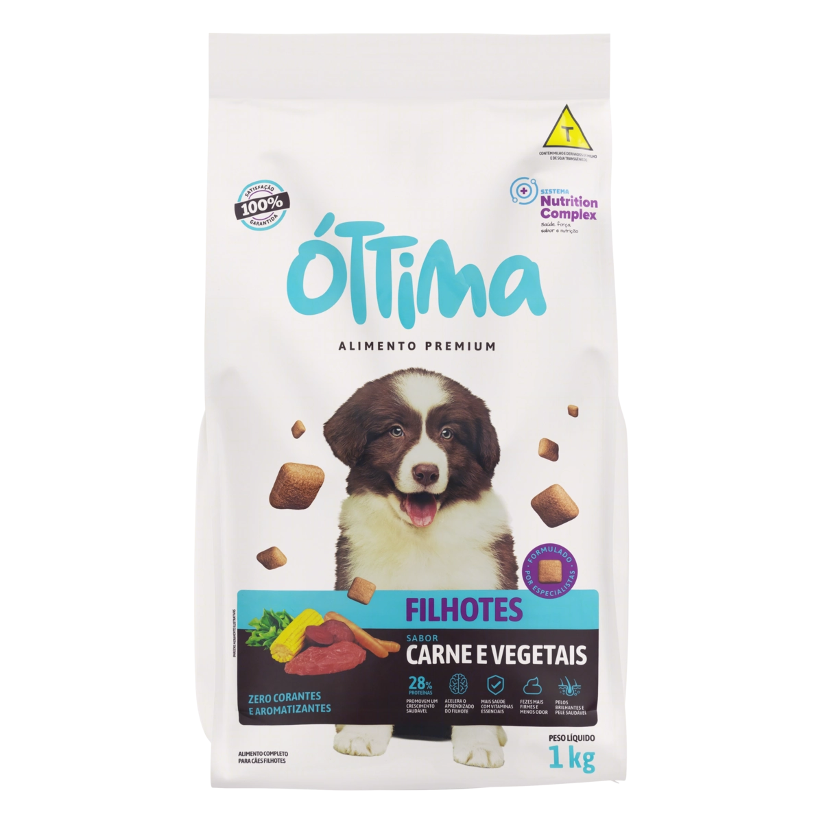 Alimento Para Cães Filhotes Pequeno Porte Carne E Vegetais óttima Pacote 1kg