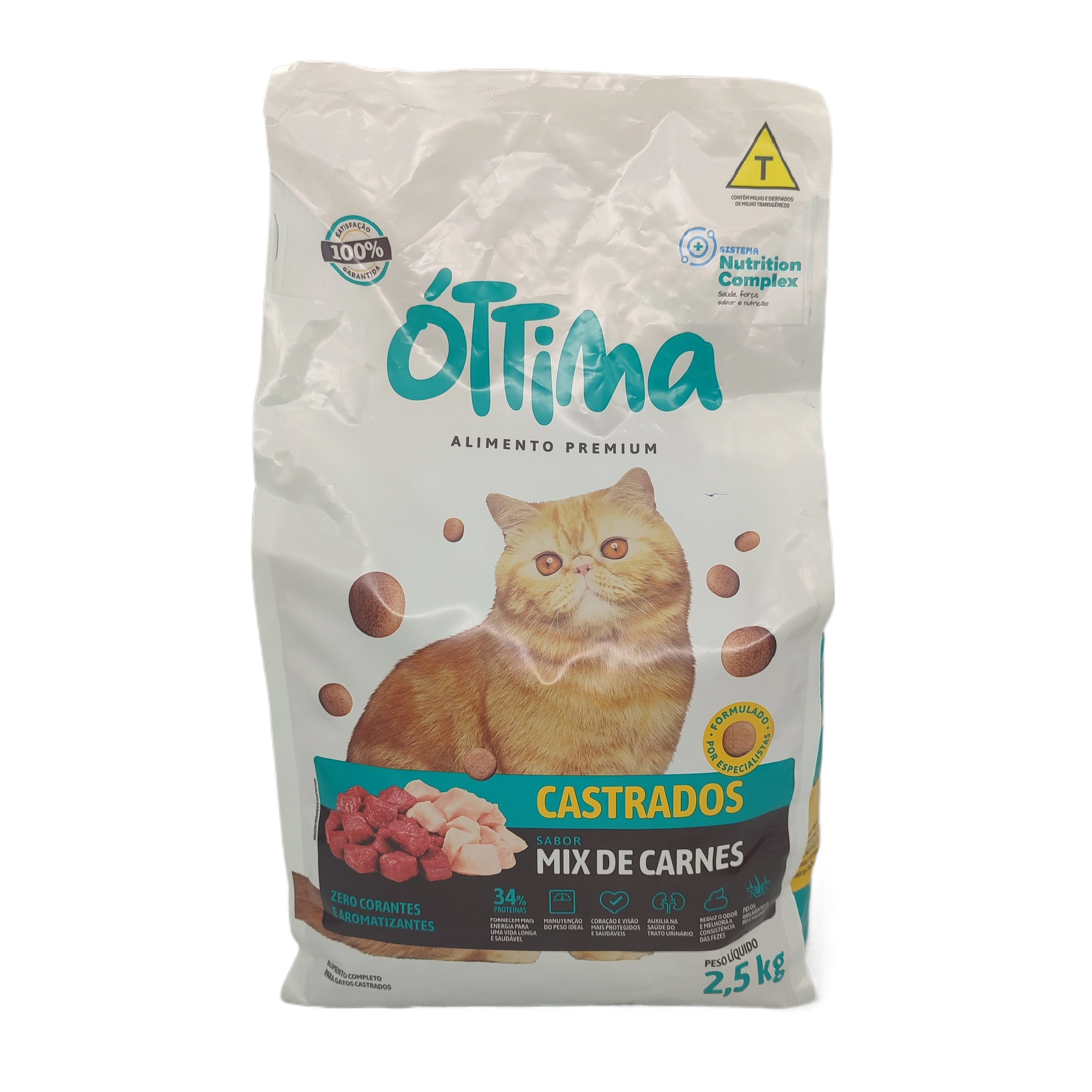 Alimento Para Gatos Castrados Mix De Carnes óttima Pacote 2,5kg