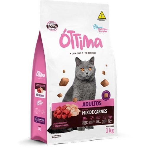 Alimento Para Gatos Adultos Mix De Carnes óttima Pacote 1kg