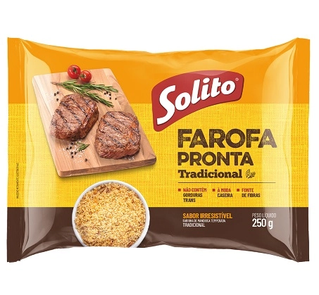 Farofa De Mandioca Tradicional Solito Pacote 250g