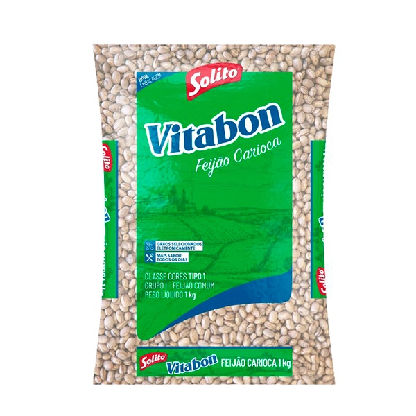 Feijão Carioca Tipo 1 Solito Vitabon Pacote 1kg