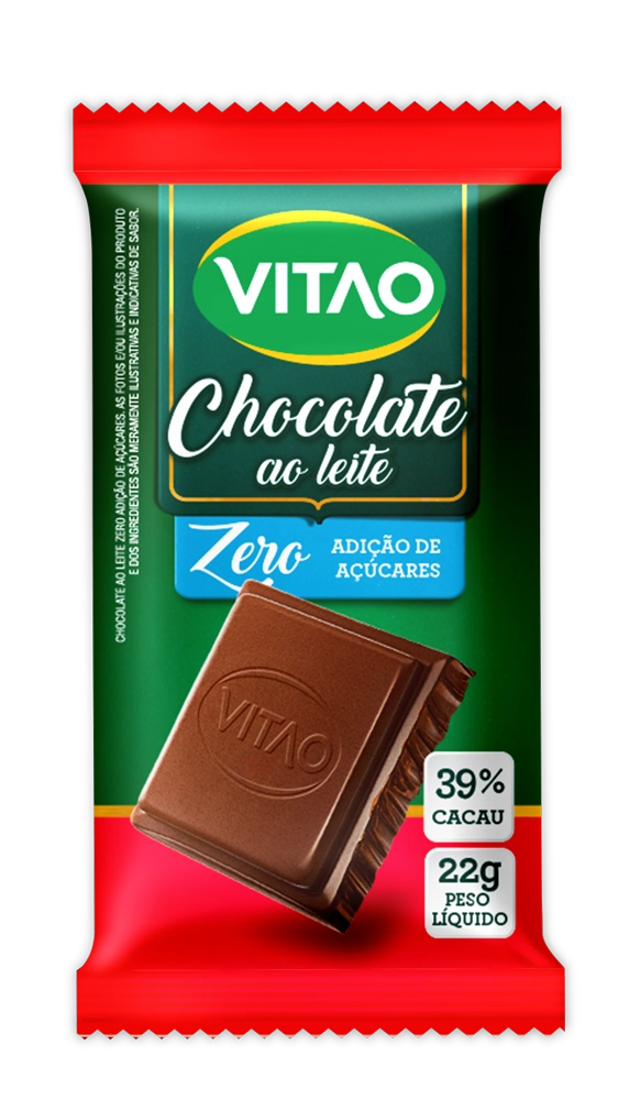 Chocolate Ao Leite Zero Adiçãode Açúcar Display24 Vitao