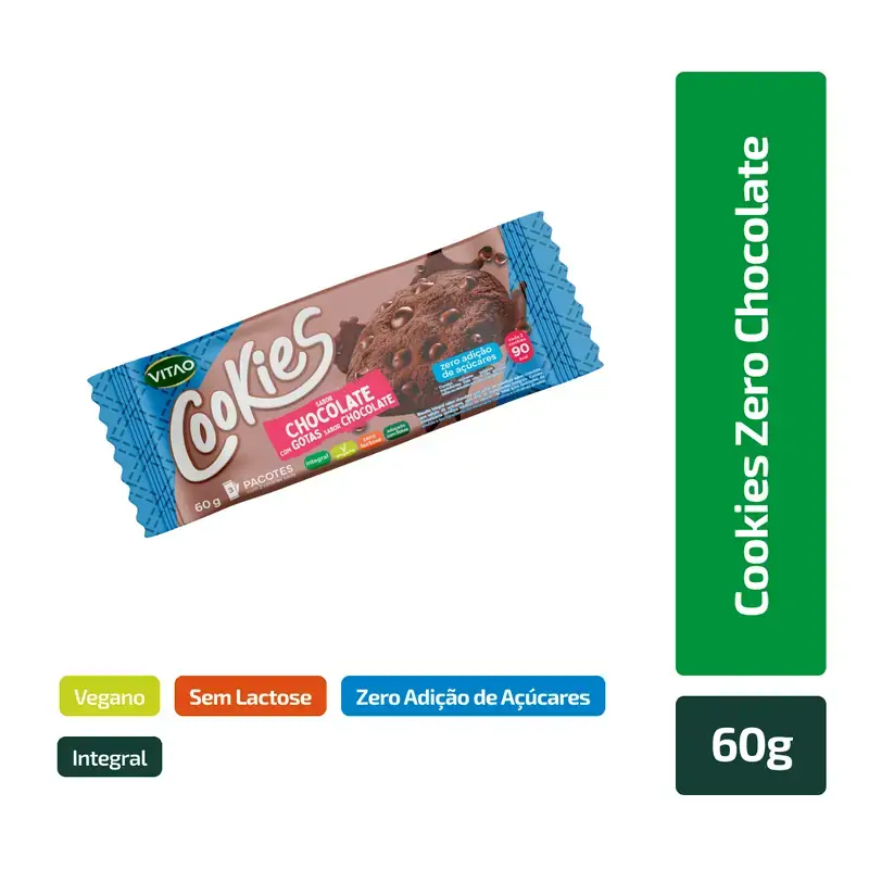 Bisc Vitao Cookies Zero 60g Choc/gotas