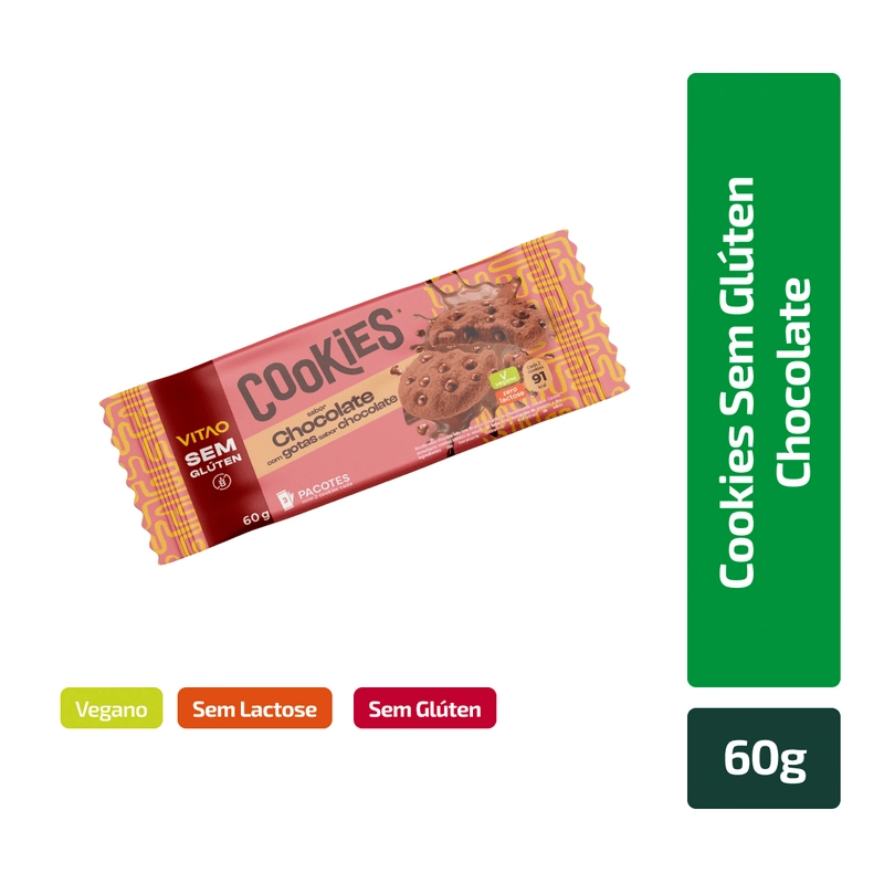 Bisc Vitao Cookies S/gluten 60g Choc/gotas