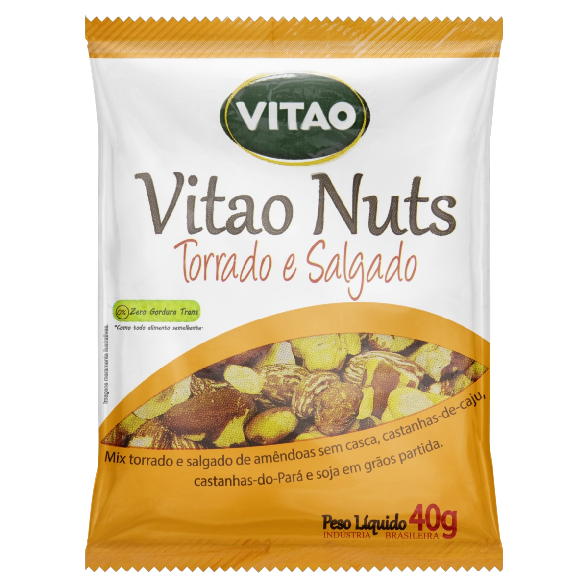 Mix De Castanha Torrado Salgado Vitao Pacote 40g