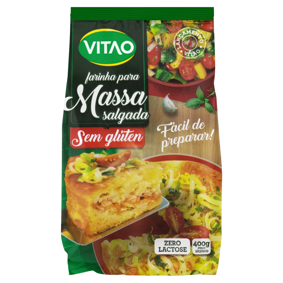 Farinha Para Massa Salgada Sem Glúten Vitao Pacote 400g