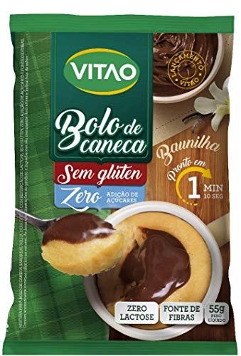 Mistura Para Bolo De Caneca Baunilha Sem Glúten Zero Lactose Vitao Pacote 55g