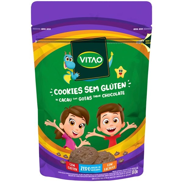 Cookies Sem Gluten Cacau Kids Zero 80g Vitao