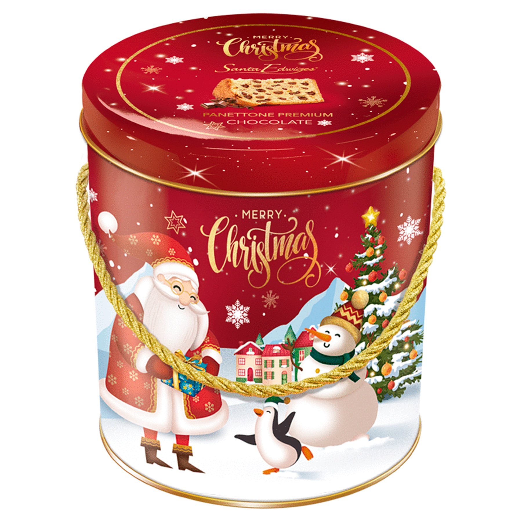 Panettone Sta Edwiges 400g Lata Gotas Chocolate