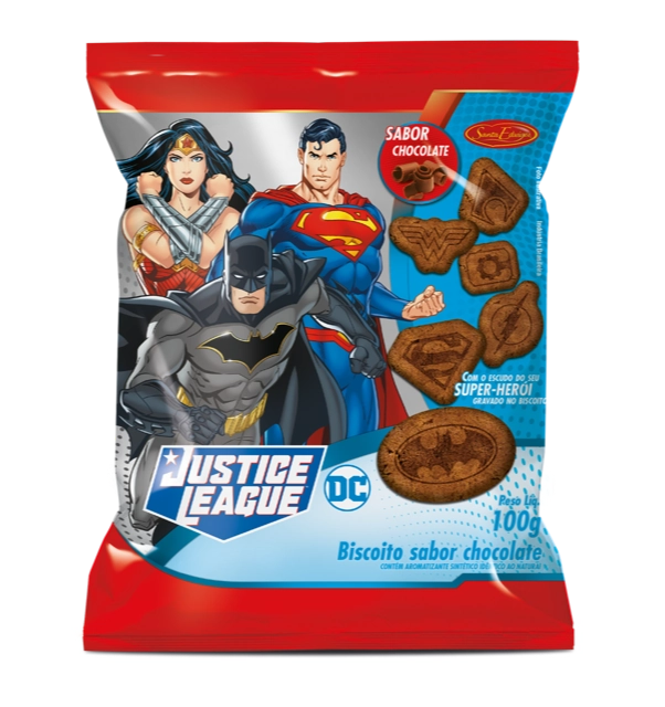 Biscoito Liga Da Justica 100g Chocolate