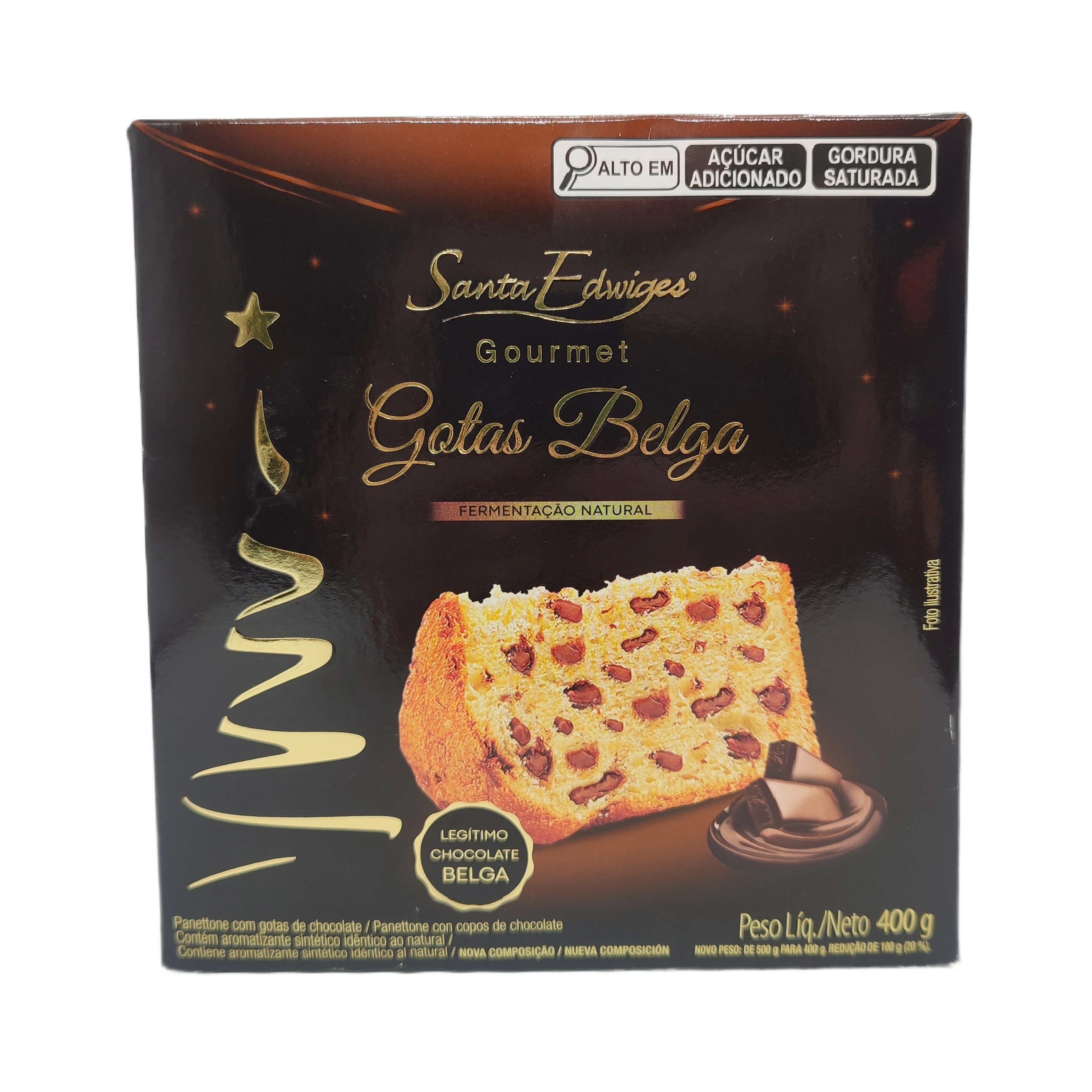 Panetone Chocolate Gotas Belga Santa Edwiges 400g