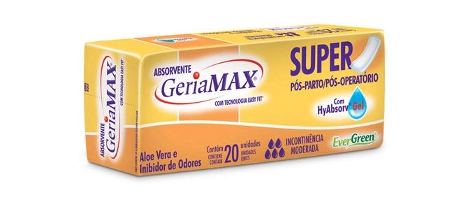 Absorvente Pós Parto/pós Operatório Super Ever Green Geriamax Pacote 20 Unidades