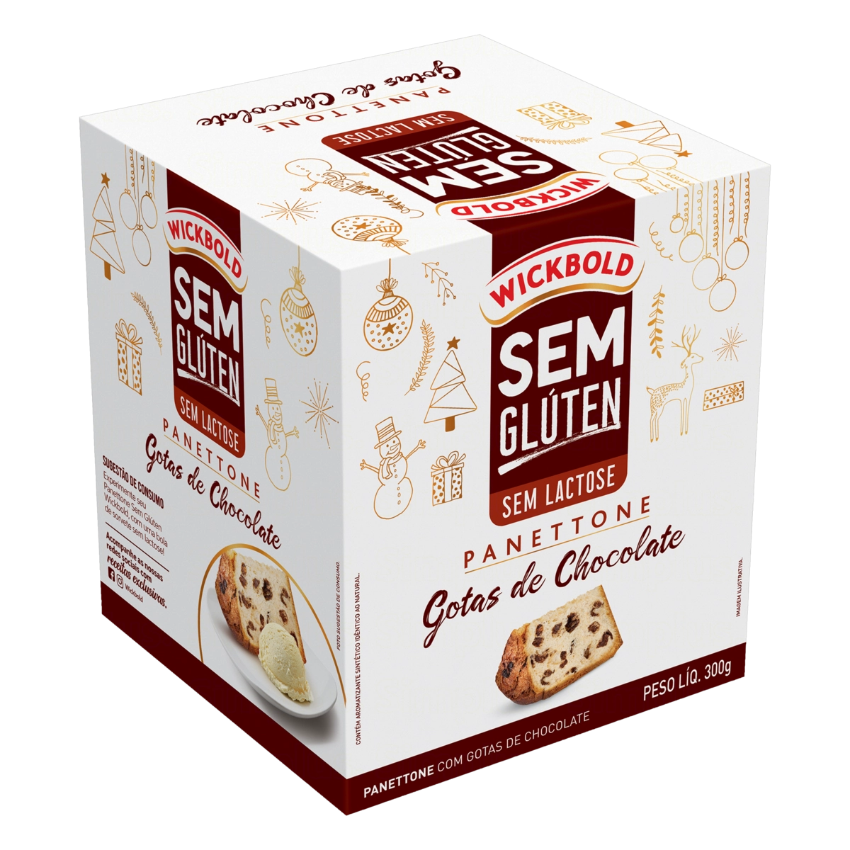 Panettone Com Frutas Cristalizadas Sem Glúten Zero Lactose Wickbold Caixa 300g