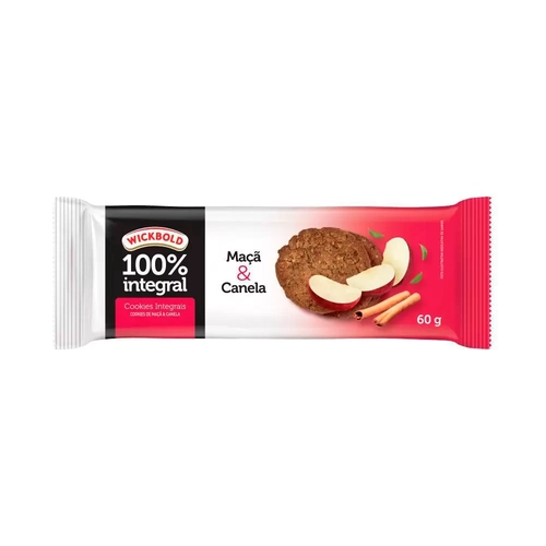 Biscoito Cookie Integral Maçã Canela Wickbold Pacote 60g