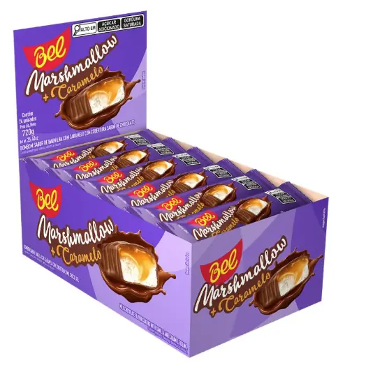 Bombom Bel Marshmallows C/caramelo 24un